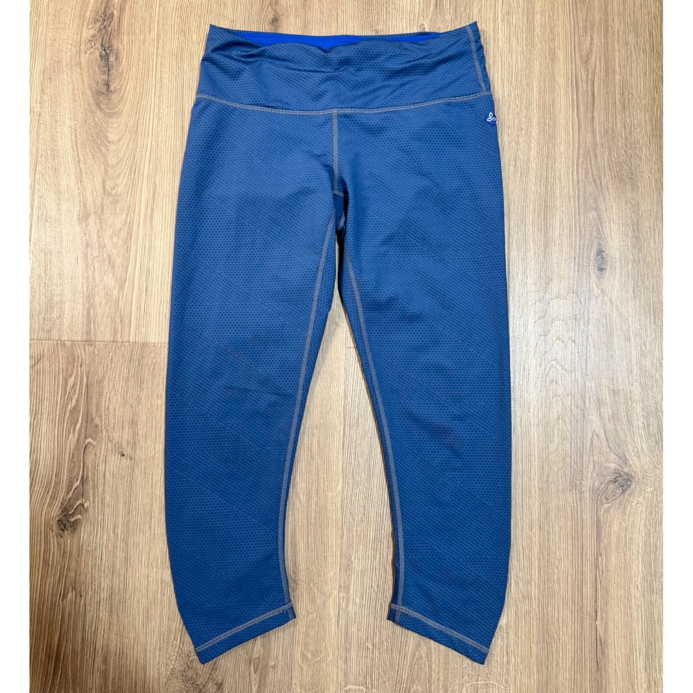 prAna Leggings Women S Blue Ruched Capri Athletic Active Yoga Training Hiking